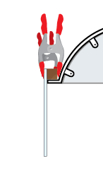 clamps on waterfall panel