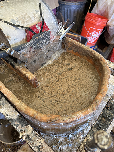 Hemp fibers processed in the Hollander Beater